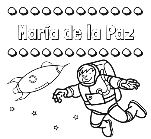 Dibujo de nombres en el espacio para imprimir