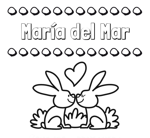 Colorear las letras de los nombres con conejitos