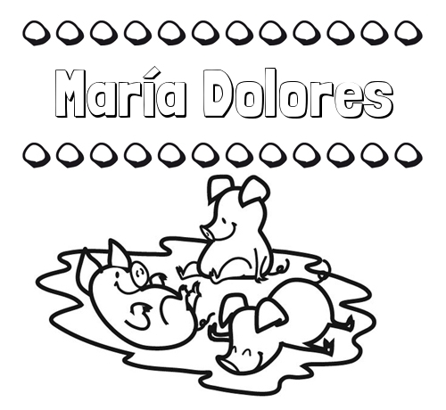 Dibujos para colorear: nombres y los tres cerditos