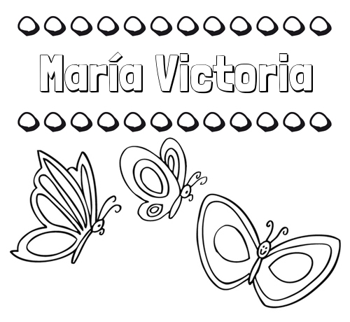 Imprimir un dibujo para colorear de nombres y mariposas