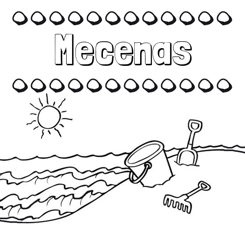 Nombres en la playa: dibujos para colorear