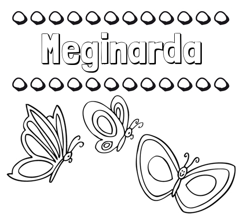 Imprimir un dibujo para colorear de nombres y mariposas