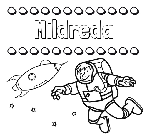 Dibujo de nombres en el espacio para imprimir