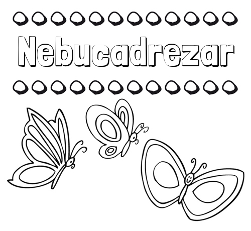 Imprimir un dibujo para colorear de nombres y mariposas