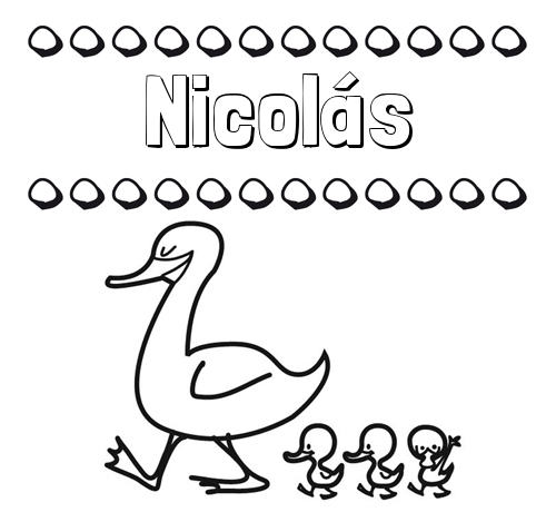 Patos: dibujos de nombres para imprimir