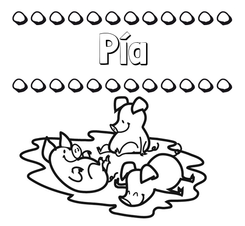 Dibujos para colorear: nombres y los tres cerditos