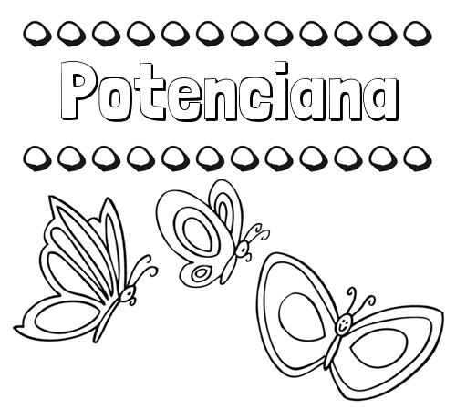 Imprimir un dibujo para colorear de nombres y mariposas