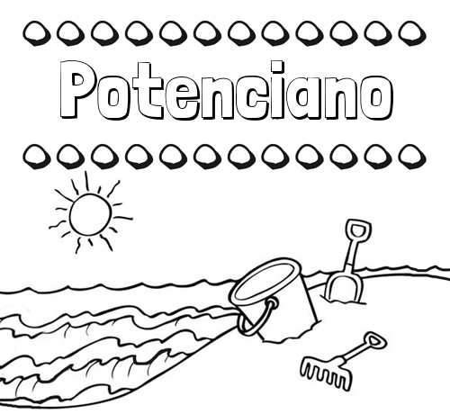 Nombres en la playa: dibujos para colorear