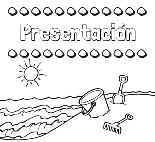 Nombres en la playa: dibujos para colorear