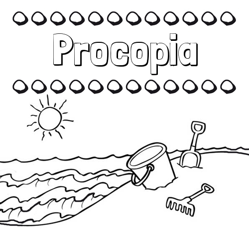 Nombres en la playa: dibujos para colorear