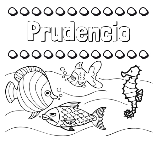 Peces: dibujos de nombres para pintar