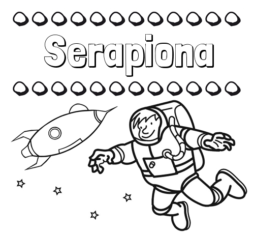Dibujo de nombres en el espacio para imprimir