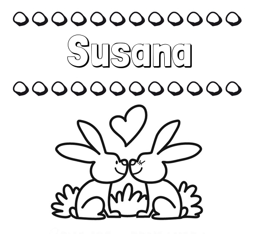 Colorear las letras de los nombres con conejitos