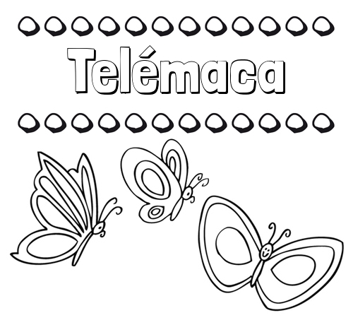 Imprimir un dibujo para colorear de nombres y mariposas