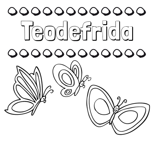 Imprimir un dibujo para colorear de nombres y mariposas