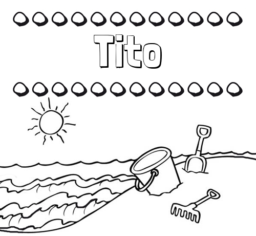Nombres en la playa: dibujos para colorear