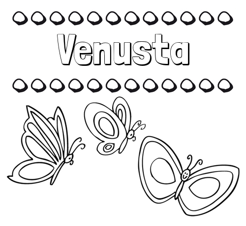 Imprimir un dibujo para colorear de nombres y mariposas