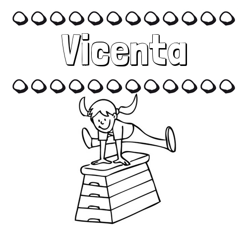 Dibujos infantiles para imprimir: su nombre y niña jugando