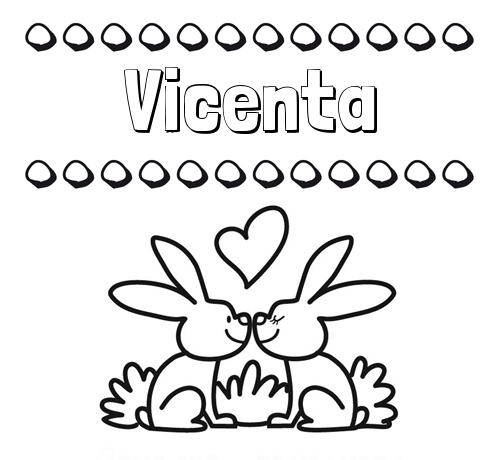 Colorear las letras de los nombres con conejitos