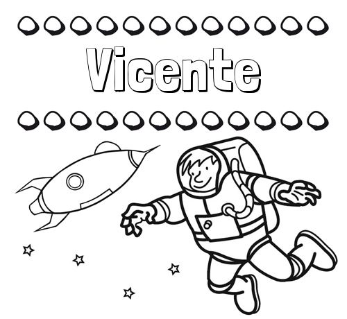 Dibujo de nombres en el espacio para imprimir