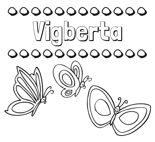 Imprimir un dibujo para colorear de nombres y mariposas