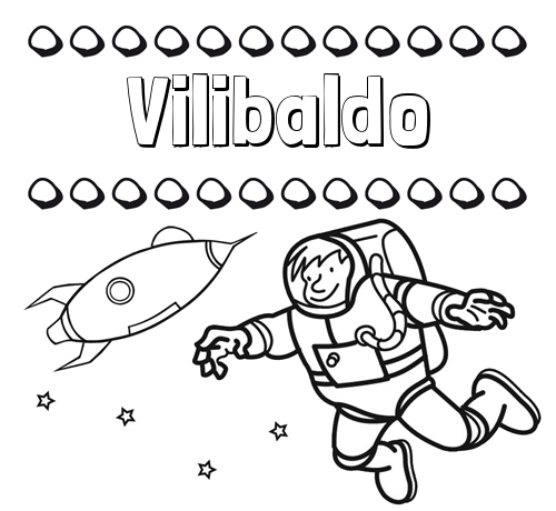 Dibujo de nombres en el espacio para imprimir