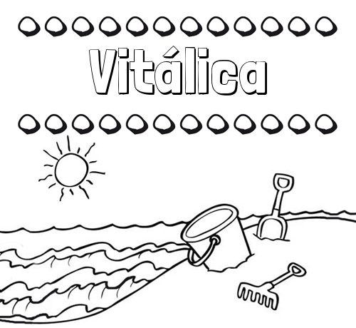 Nombres en la playa: dibujos para colorear