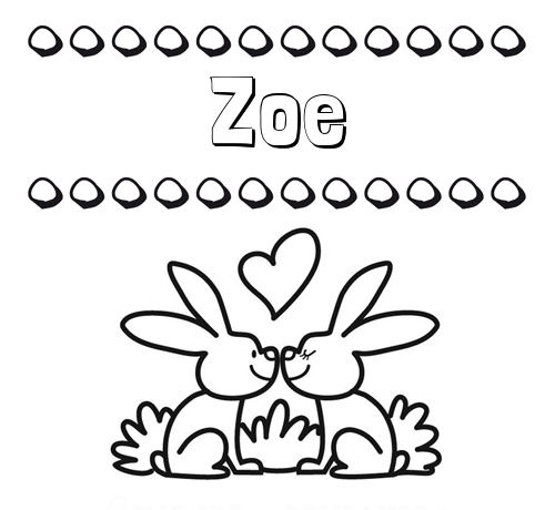 Colorear las letras de los nombres con conejitos