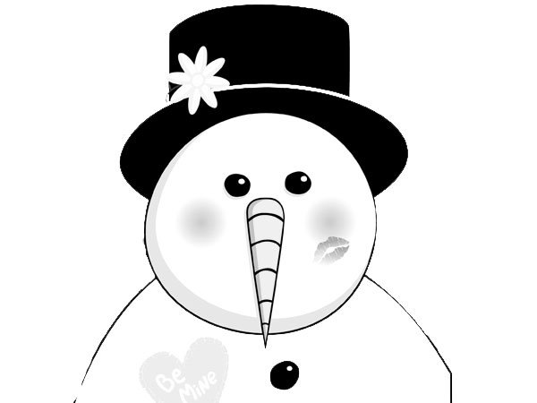 Dibujo De Un Muneco De Nieve Con Sombrero