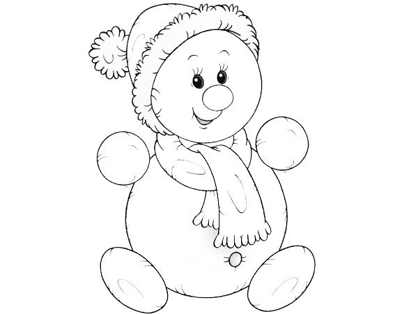Bebé muñeco de nieve para colorear