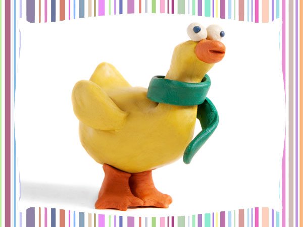 Pato de plastilina. Manualidades de animales