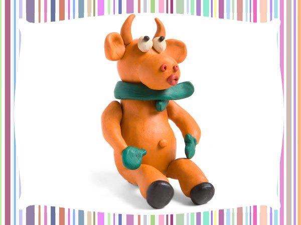 Vaca de plastilina. Manualidades de animales
