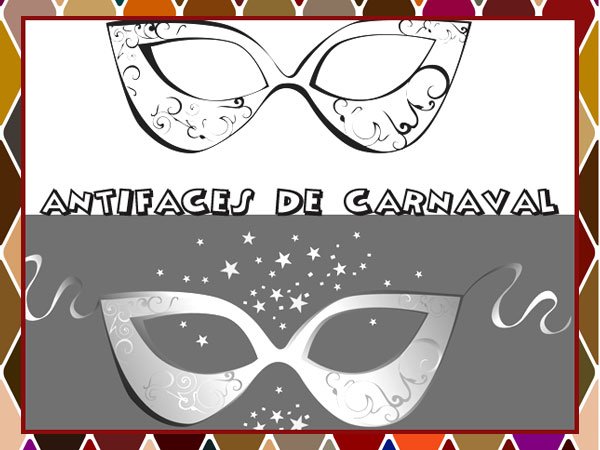 Antifaces para colorear en Carnaval con los niños