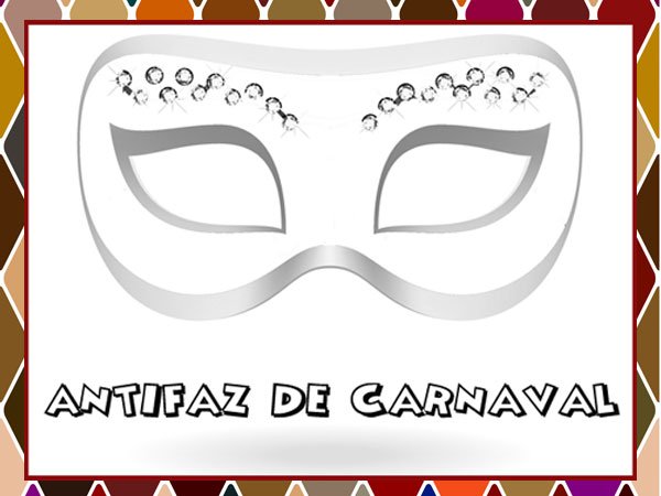 Dibujo de antifaz con brillantes para Carnaval
