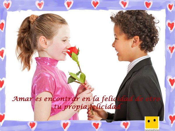 Frases de amor. Imagen de niños enamorados