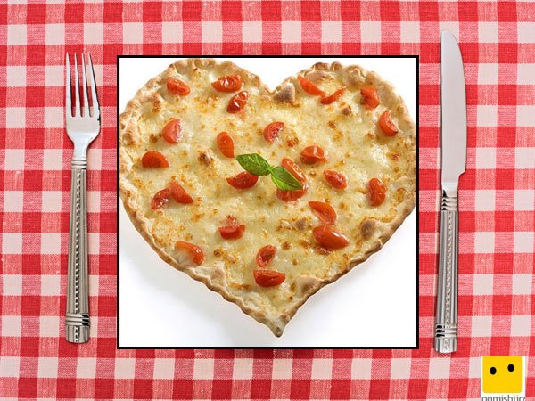 Recetas saladas para niños. Pizza de tomate en corazón