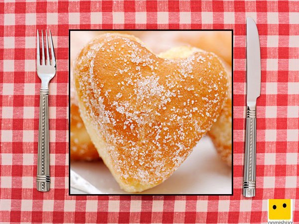 Recetas dulces para niños. Donuts de corazón con azúcar