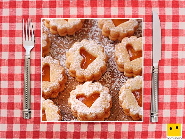 Recetas dulces para niños. Galletas corazón con centro de cristal