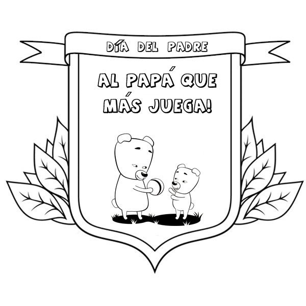 Dibujos para pintar con niños. Medallas al papá que más juega