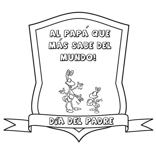 Dibujos para pintar con niños. Medalla al papá que más sabe