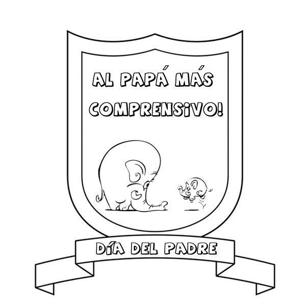 Dibujos para pintar con niños. Medalla al padre comprensivo