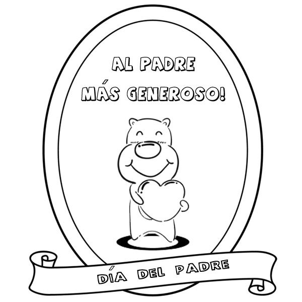 Dibujos para pintar con niños. Medalla al papá más generoso