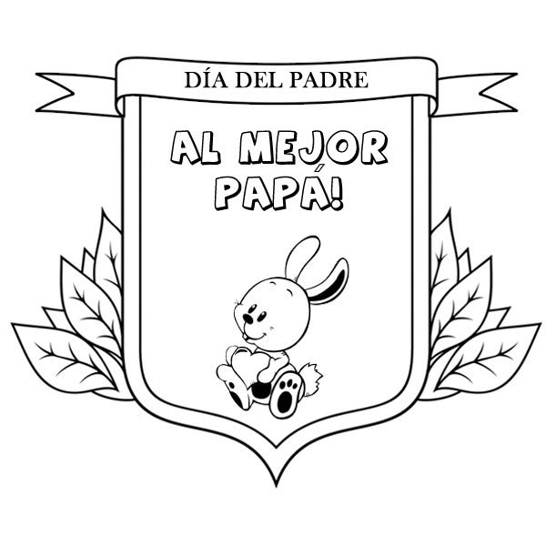 Dibujos para pintar con niños. Medalla al mejor padre