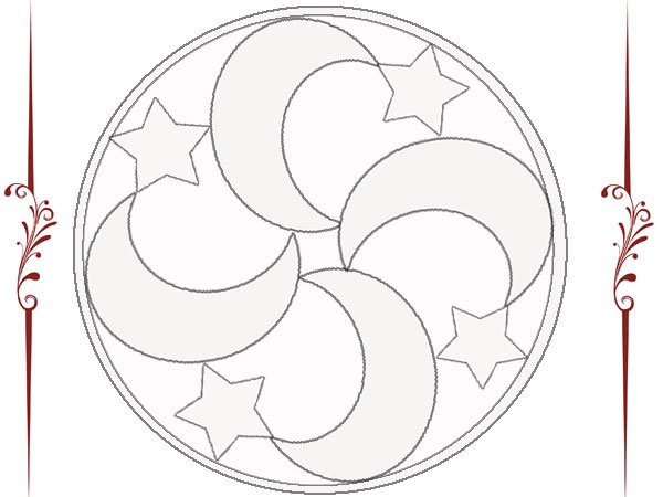 Mandala de lunas y estrellas