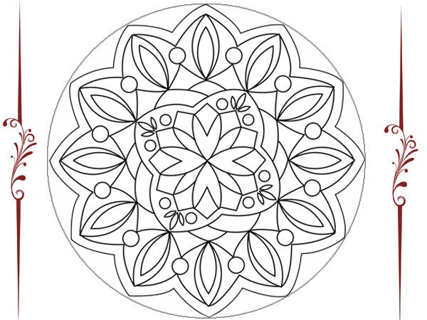 Dibujo de un mandala de flores para imprimir