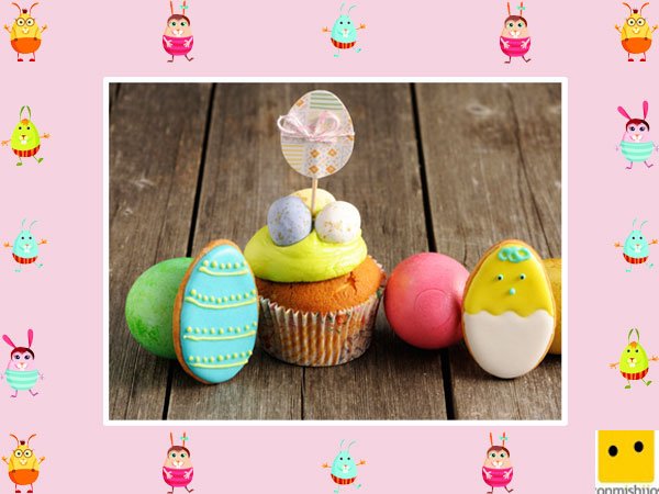 Decoración de muffins de Pascua. Huevos de decoración