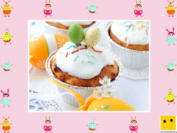 Decoración de muffins de Pascua. Nata y naranja