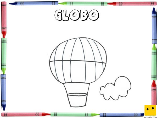 Dibujo para colorear con los niños de un globo
