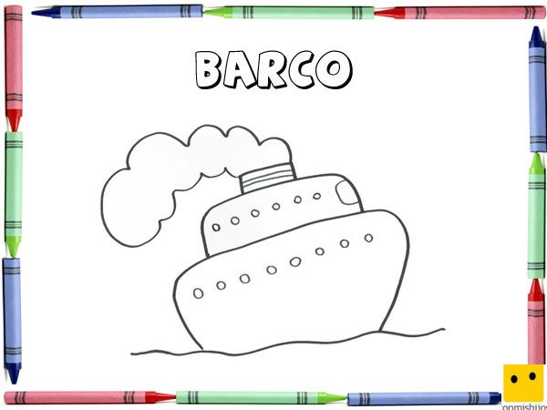 Dibujo para colorear con los niños de un barco