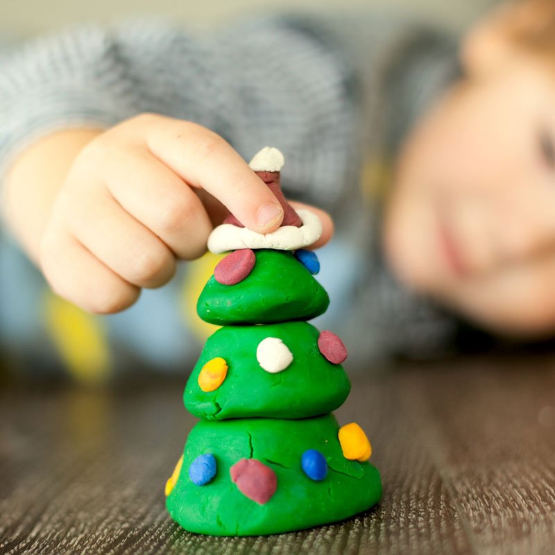 Árbol de Navidad de plastilina